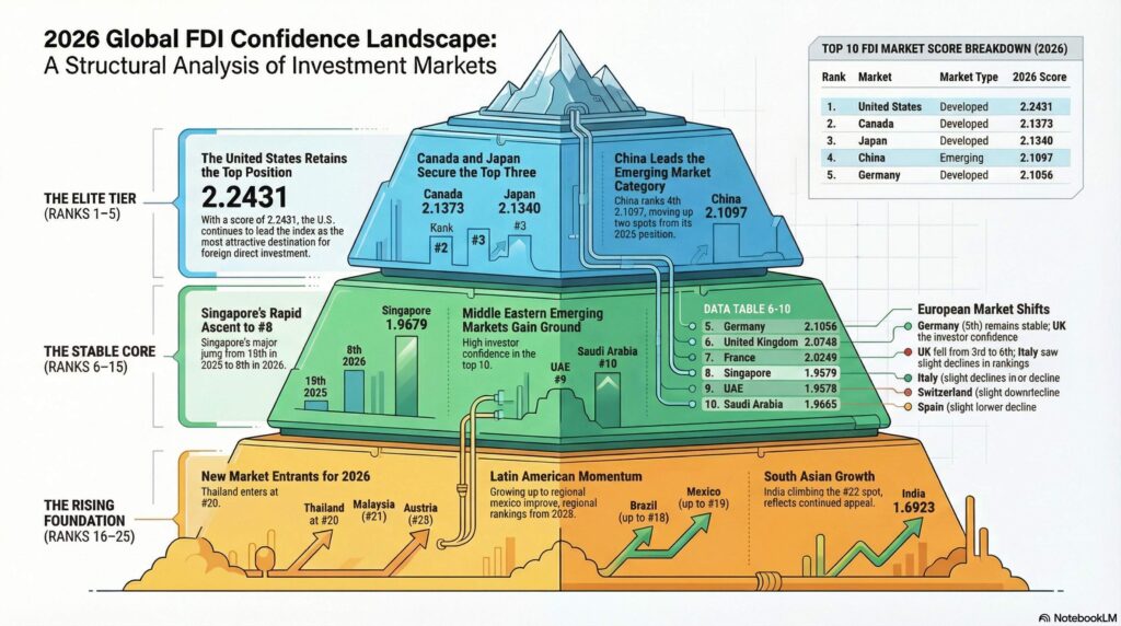 Las 25 economías con más atractivo para la IED en 2025 y 2026