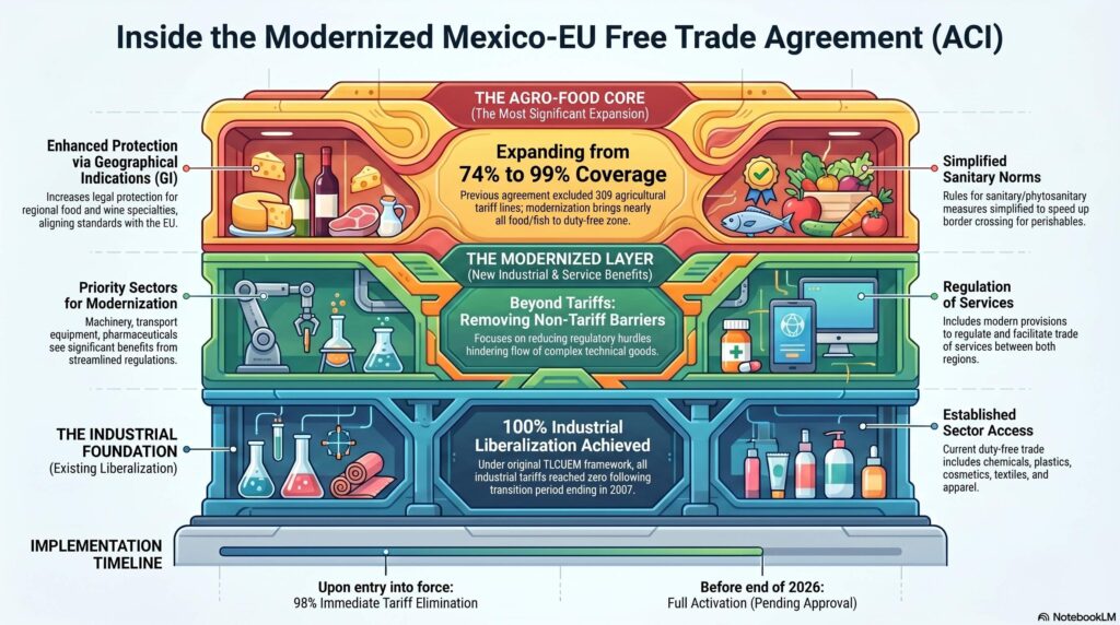El TLC entre México y la Unión Europea modernizado eliminará 99% de los aranceles