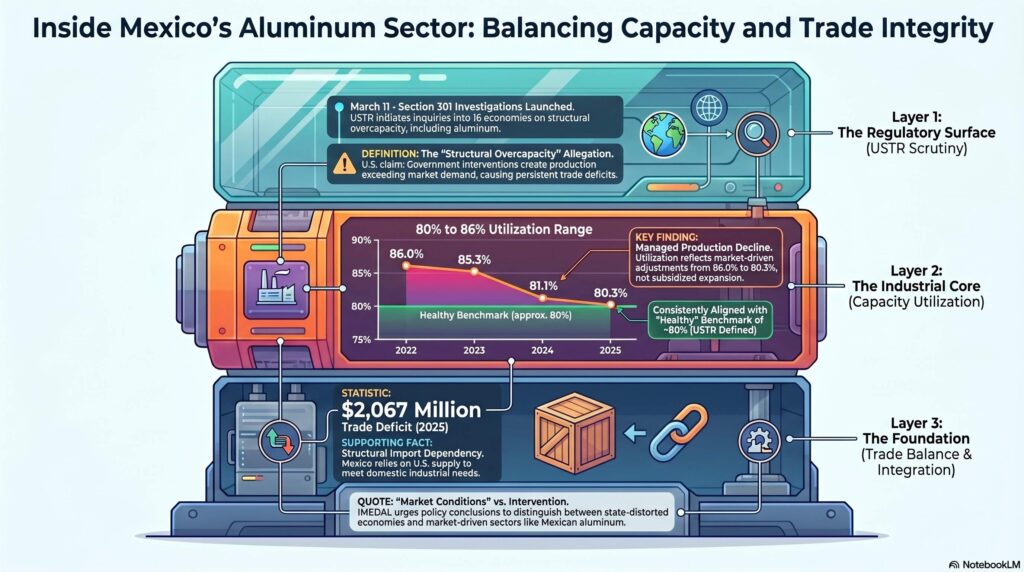 Capacidad industrial de aluminio: México reduce su utilización