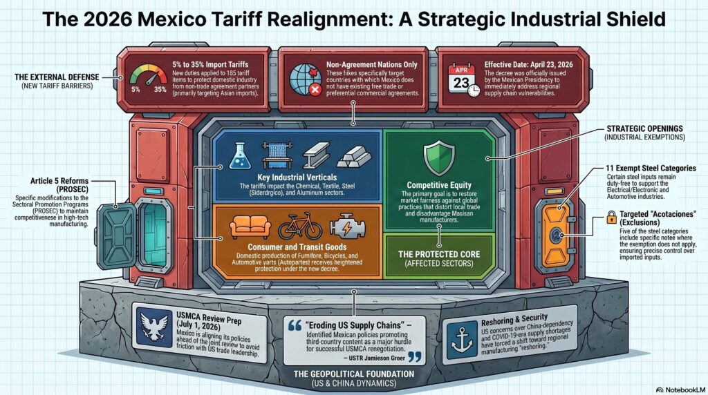 Cambio de aranceles en los Prosec de México: la presión estadounidense