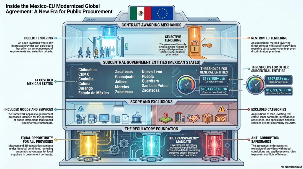 El Acuerdo Global Modernizado regula compras públicas entre México y la Unión Europea 
