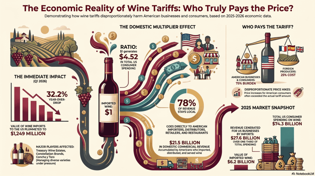 O impacto das tarifas sobre as importações de vinho para os Estados Unidos