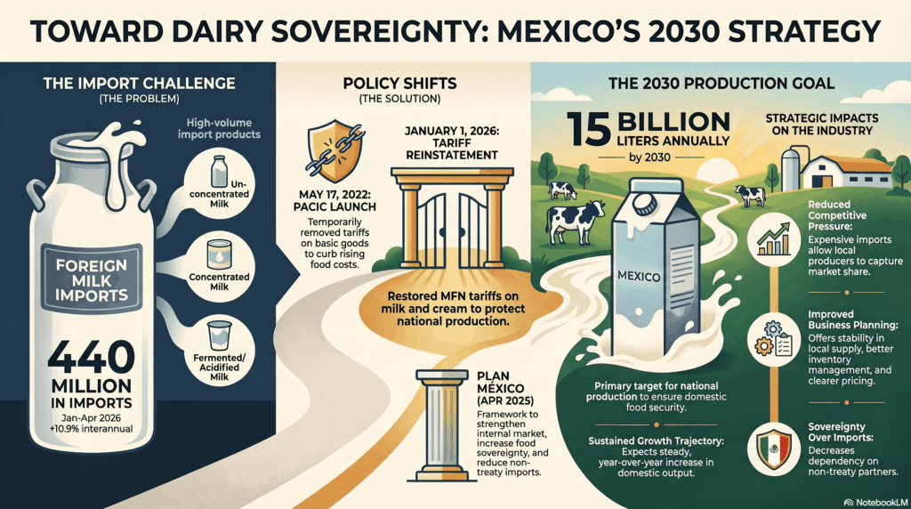 Producción de leche en México: los aranceles y el Pacic